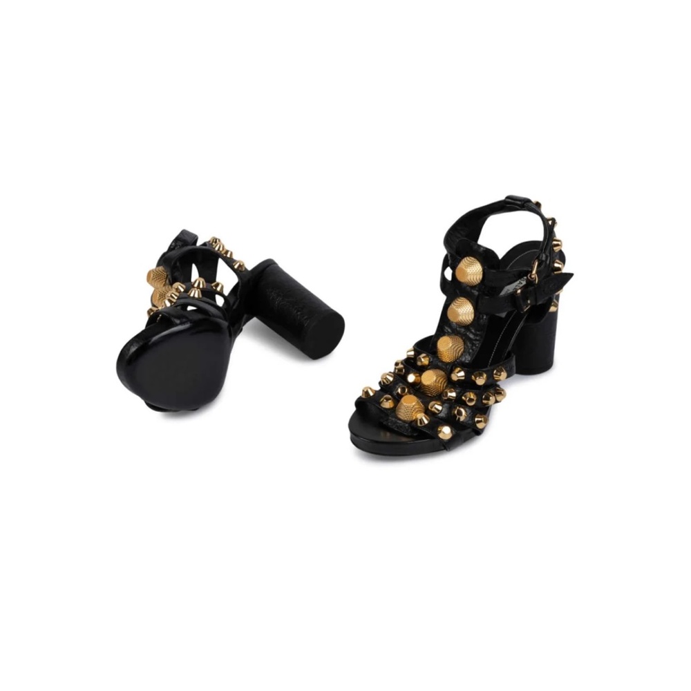 Balenciaga Gold Gladiator Sandals View 5